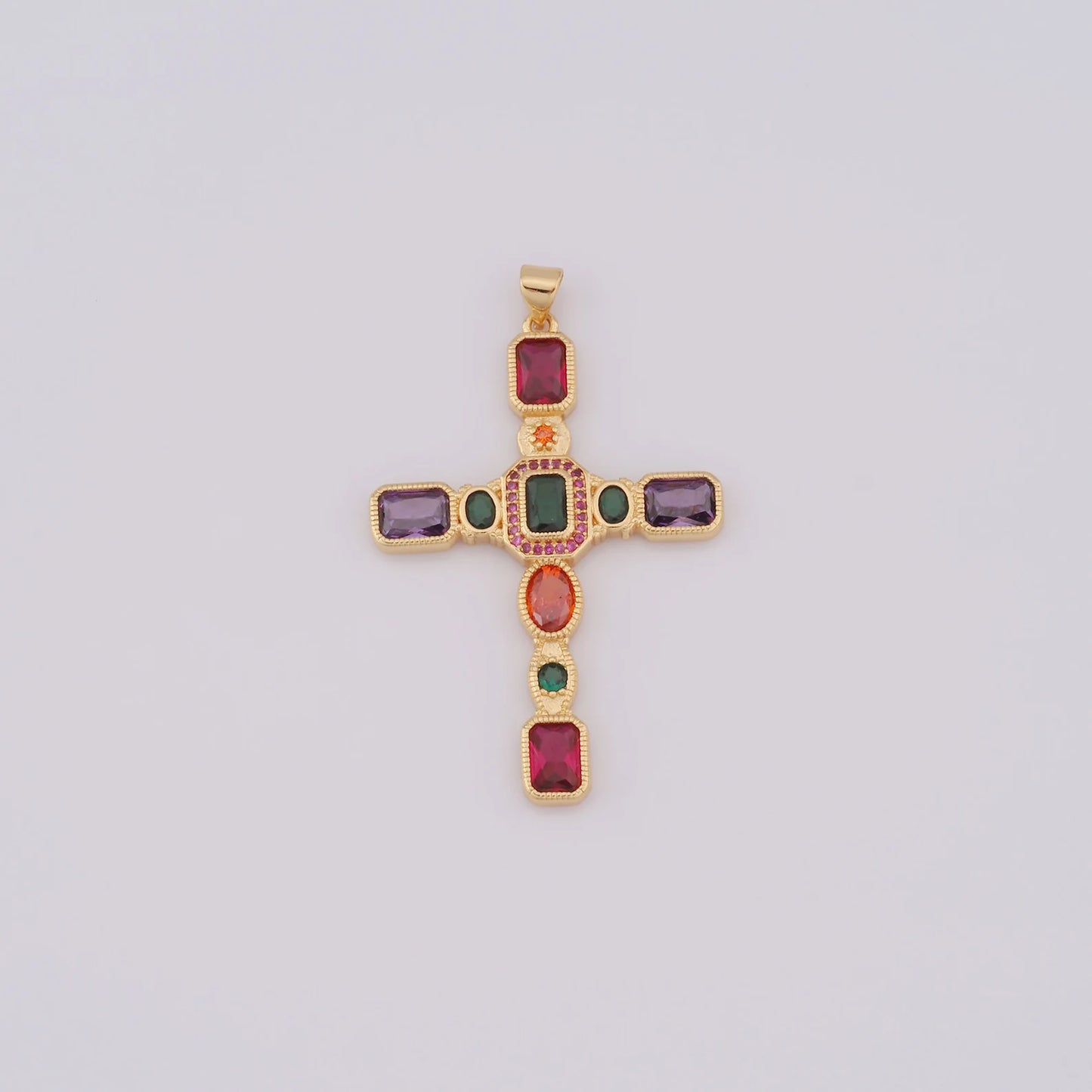 LUZ - COLGANTE CRUZ CON PIEDRAS PRECIOSAS