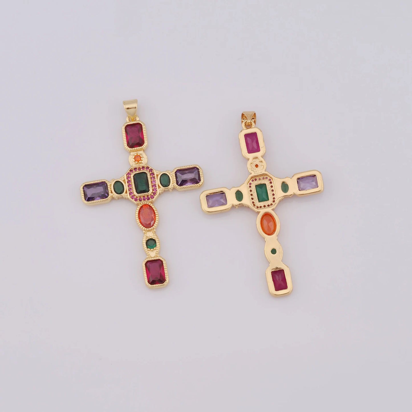 LUZ - COLGANTE CRUZ CON PIEDRAS PRECIOSAS