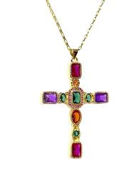 LUZ - COLGANTE CRUZ CON PIEDRAS PRECIOSAS