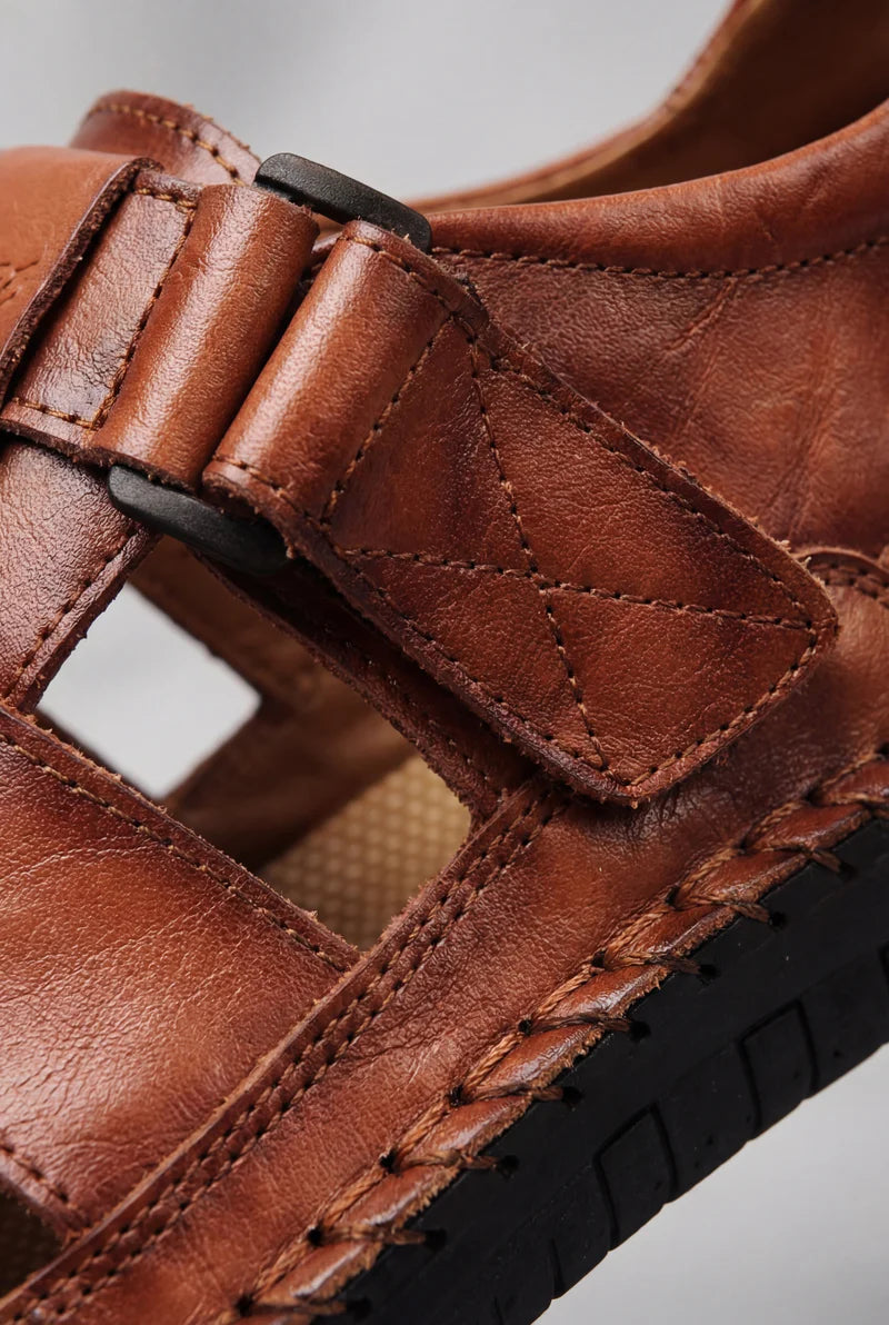 PEDRO - SANDALIAS DE CUERO CASUAL.