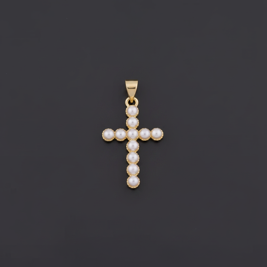 Cruz de perlas Leyla - foto de producto